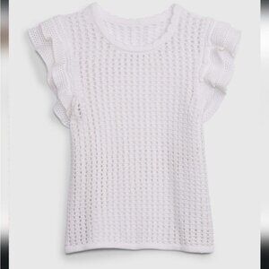 Gap crochet flutter top short sleeve sweater